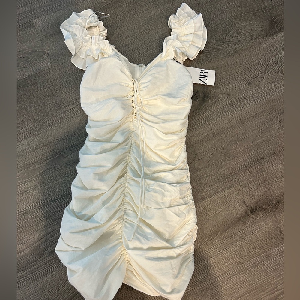 Zara white dress-  Brand new with tags